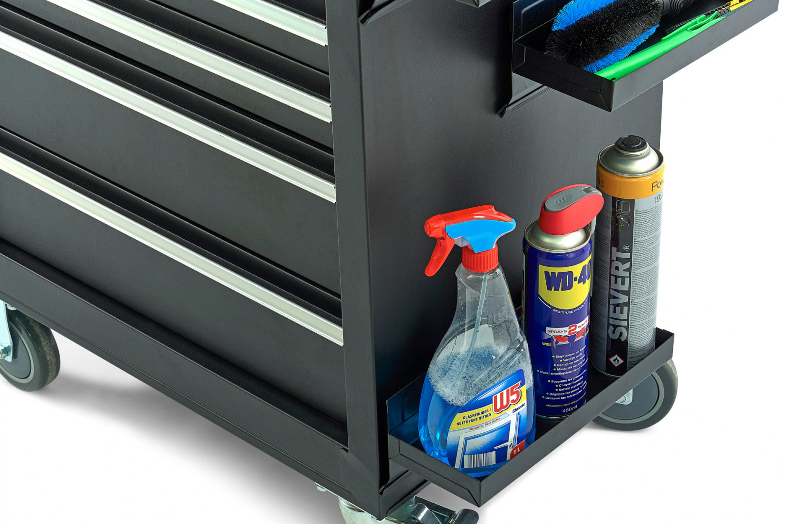 SET 4 POLIȚE MAGNETICE PENTRU DULAP SCULE – NEGRU, ORGANIZARE LATERALĂ, UNIVERSAL, HBM OLANDA