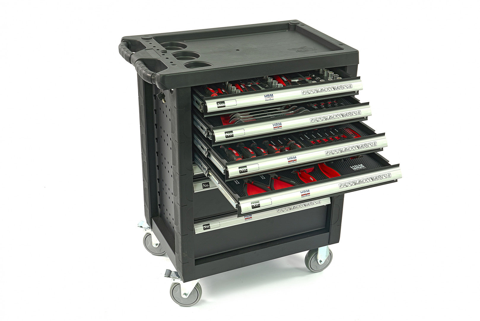 DULAP SCULE PROFESIONAL HBM CU 7 SERTARE, 154 PIESE, 4 MODULE CARBON – PREMIUM, OLANDA