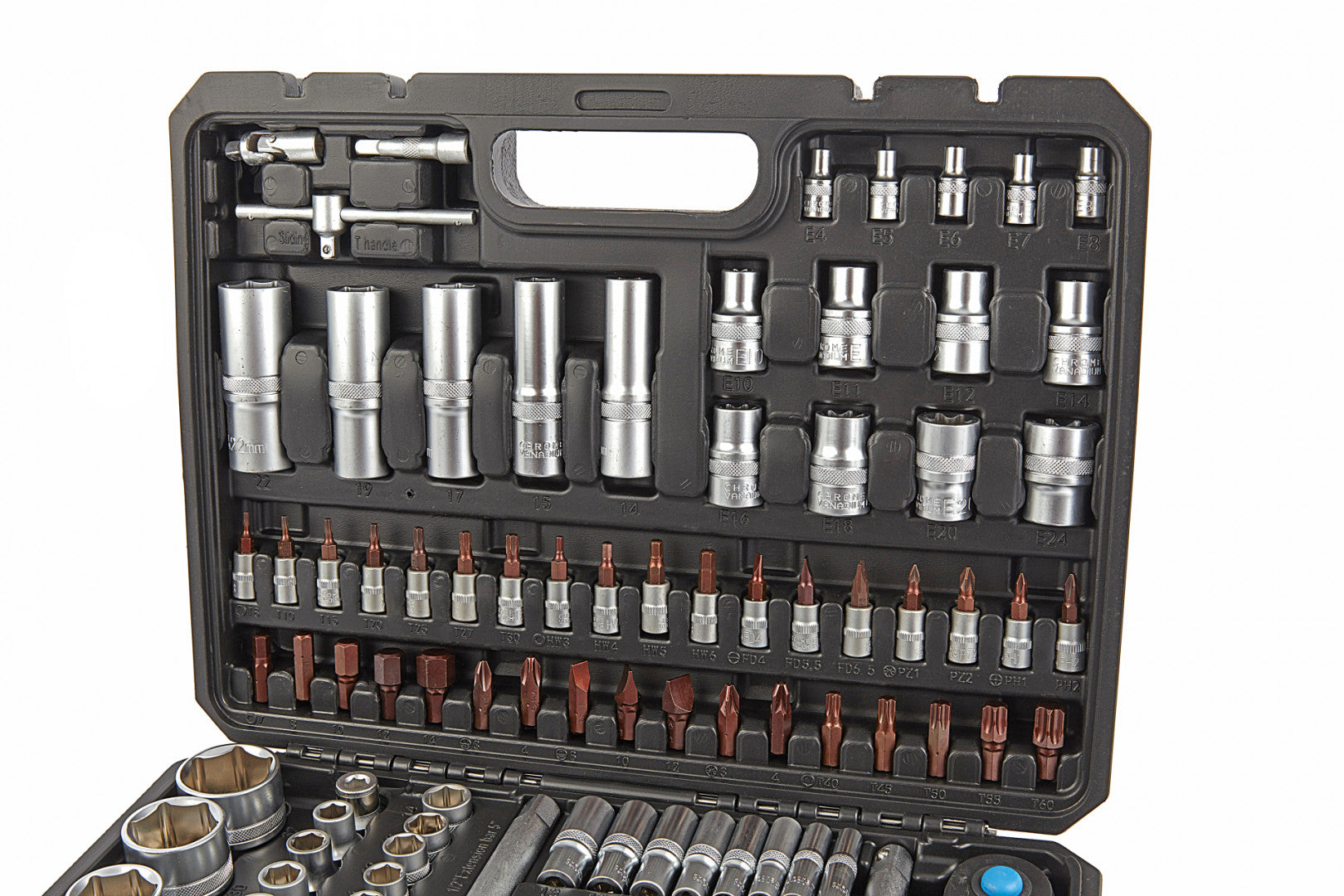 TRUSA DE SCULE PREMIUM 1/4 1/2 108 PIESE HBM