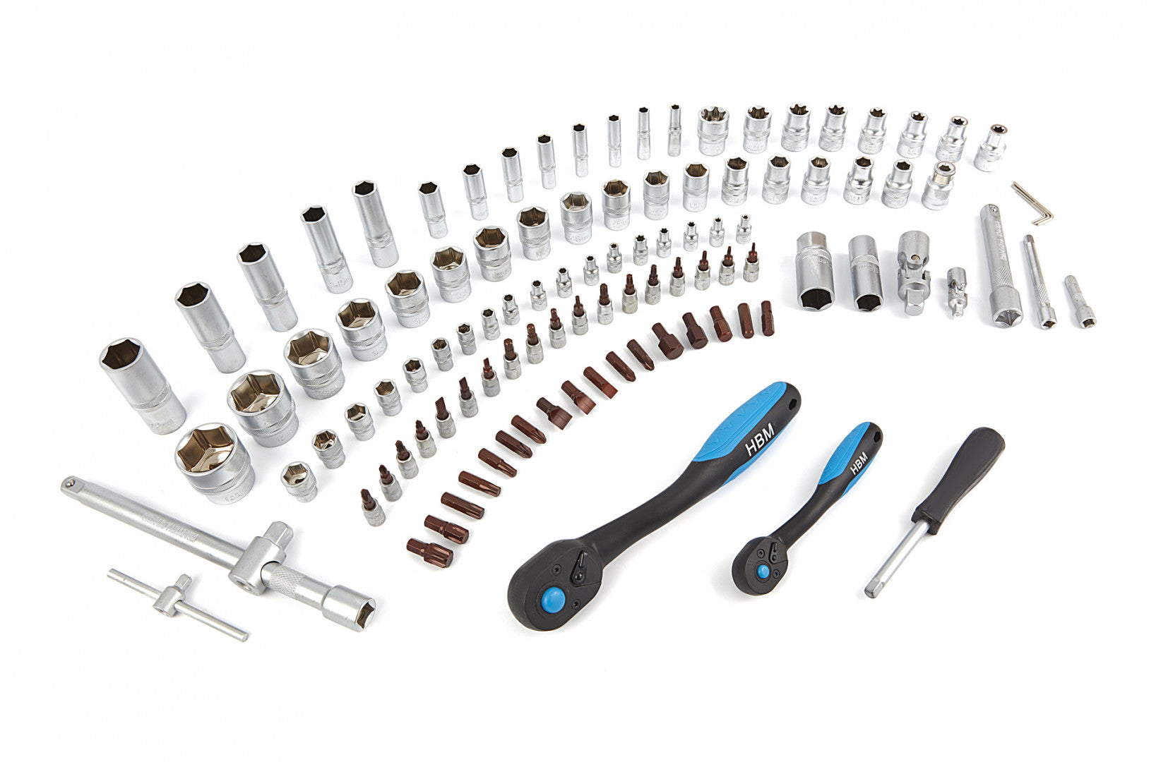 TRUSA DE SCULE PREMIUM 1/4 1/2 108 PIESE HBM