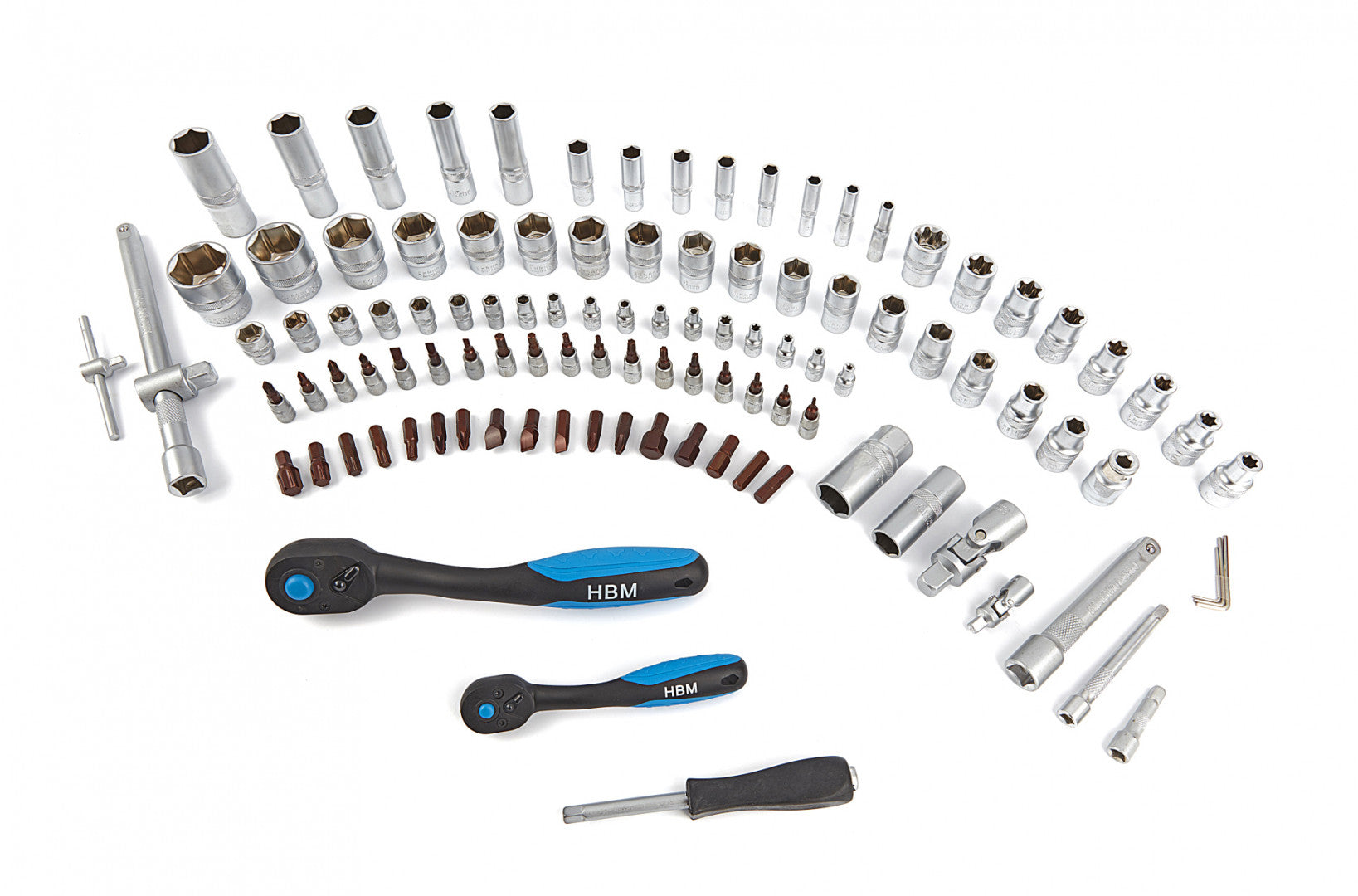 TRUSA DE SCULE PREMIUM 1/4 1/2 108 PIESE HBM