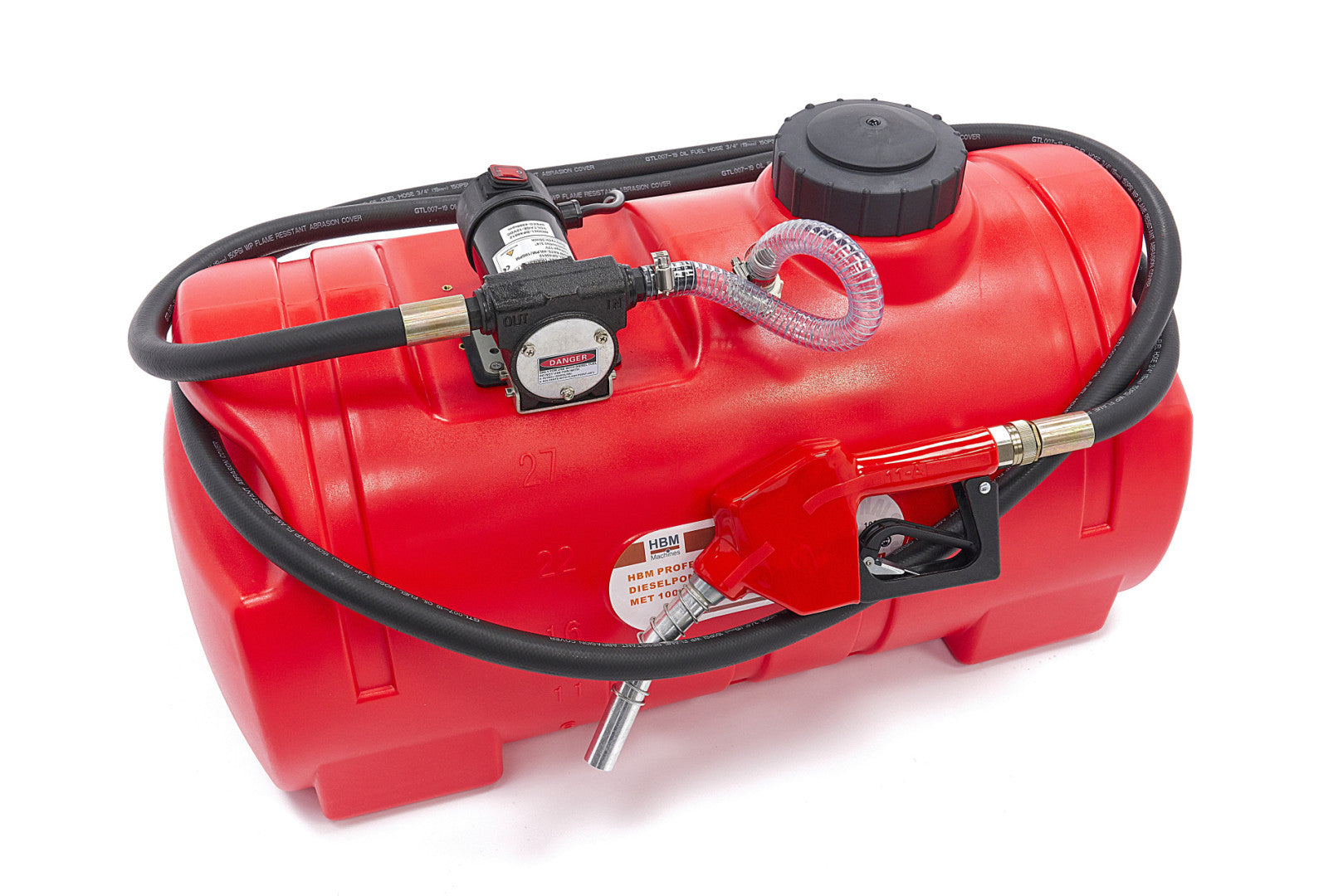 POMPA MOBILA DE TRANSFER MOTORINA CU REZERVOR 100L 40L/MIN 12V HBM
