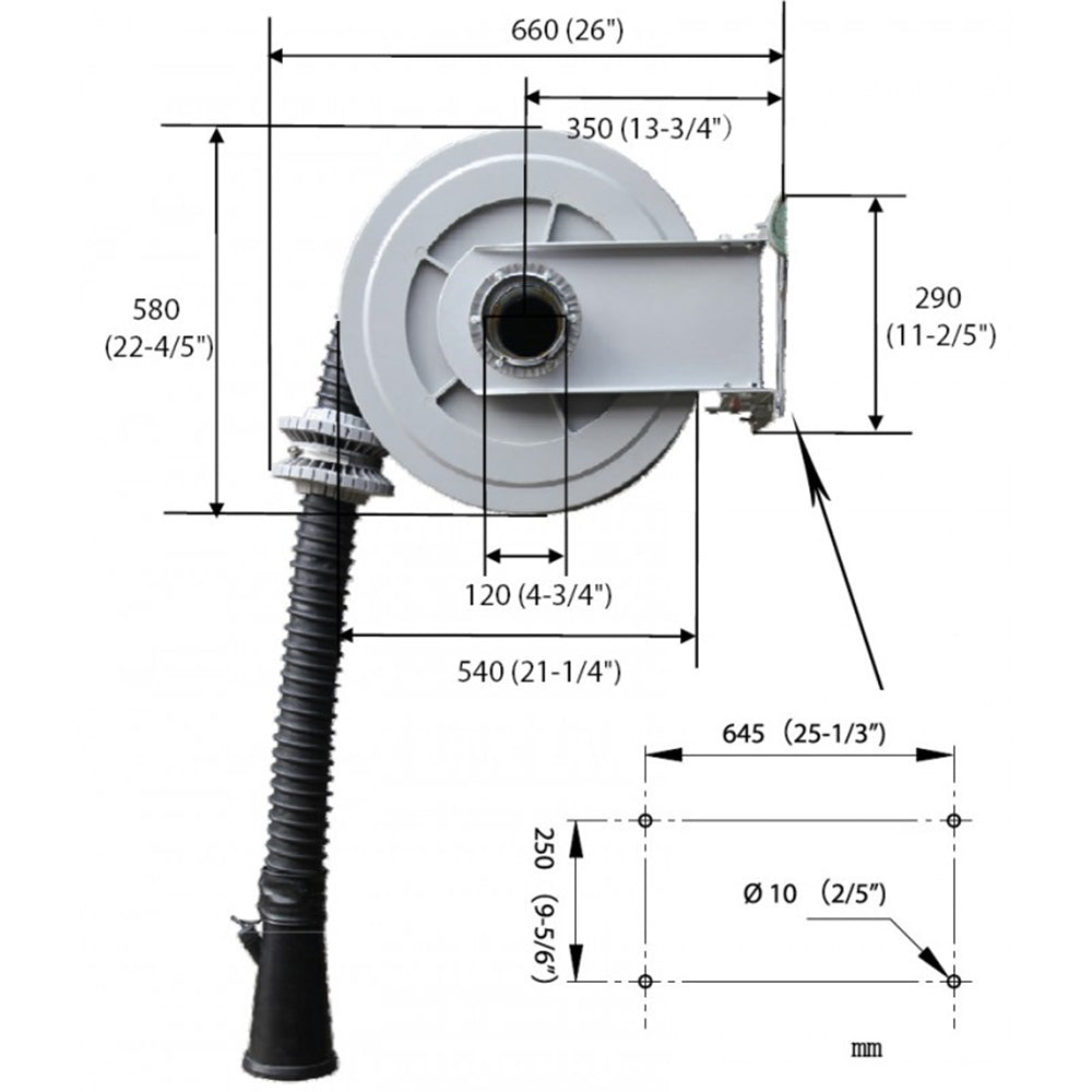 TAMBUR FURTUN DE EVACUARE GAZE ESAPAMENT FARA VENTILATOR 8M 75MM