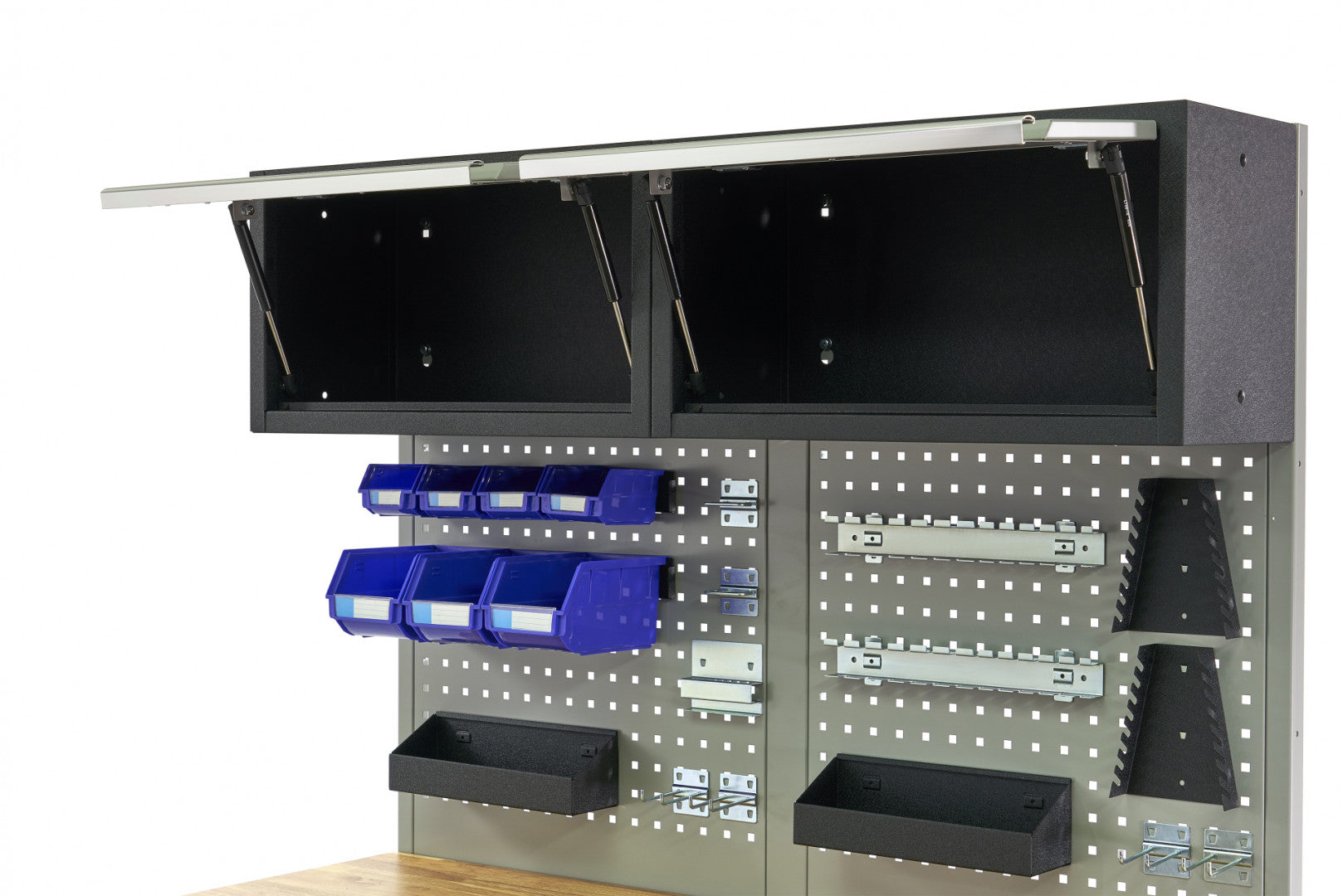 DULAP SCULE METALIC BLAT LEMN MASIV CU PANOU 136 CM HBM