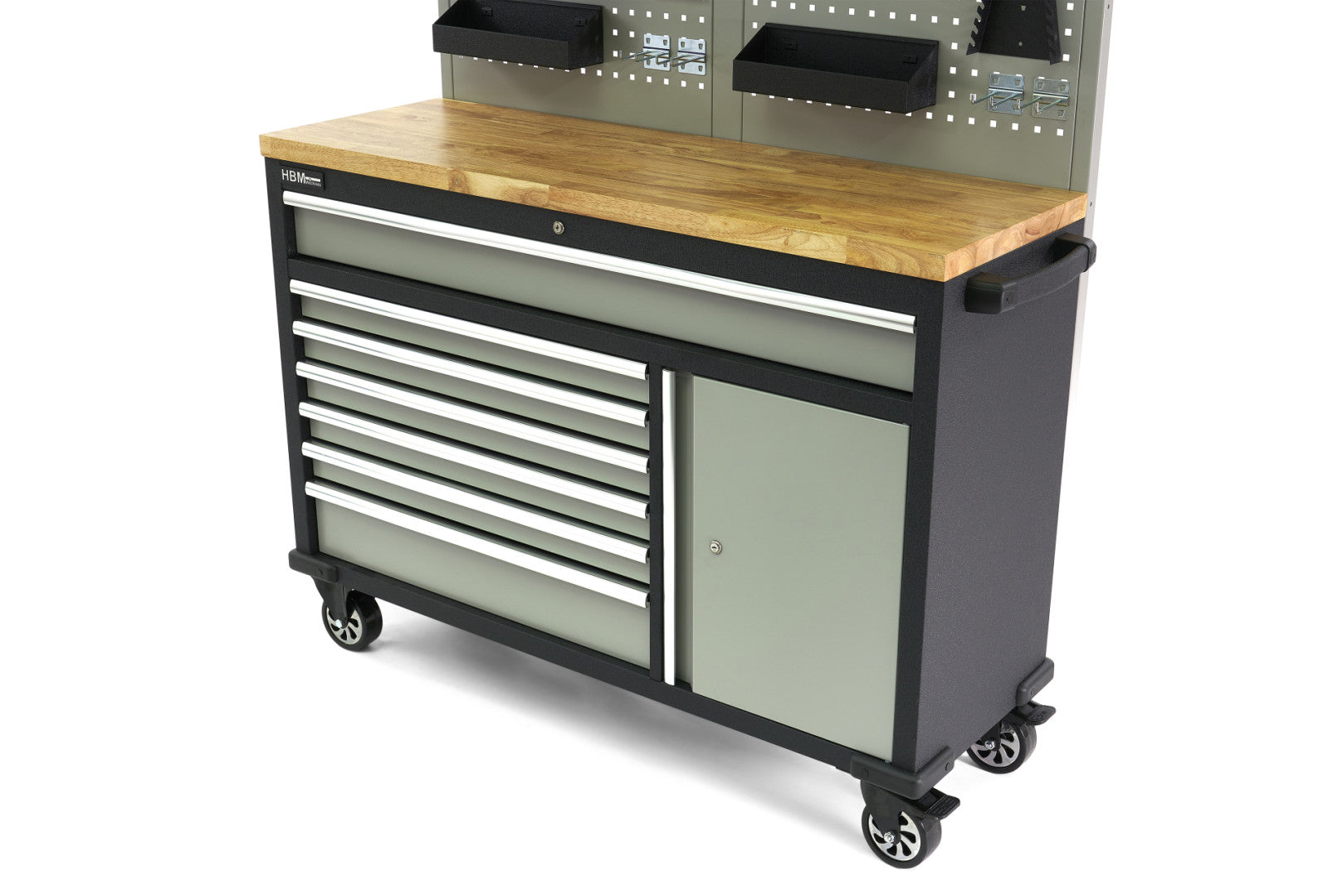 DULAP SCULE METALIC BLAT LEMN MASIV CU PANOU 136 CM HBM