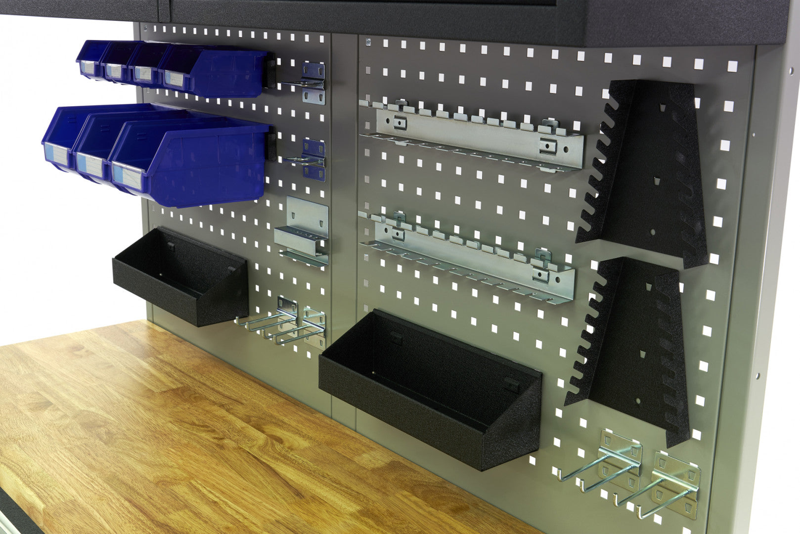 DULAP SCULE METALIC BLAT LEMN MASIV CU PANOU 136 CM HBM