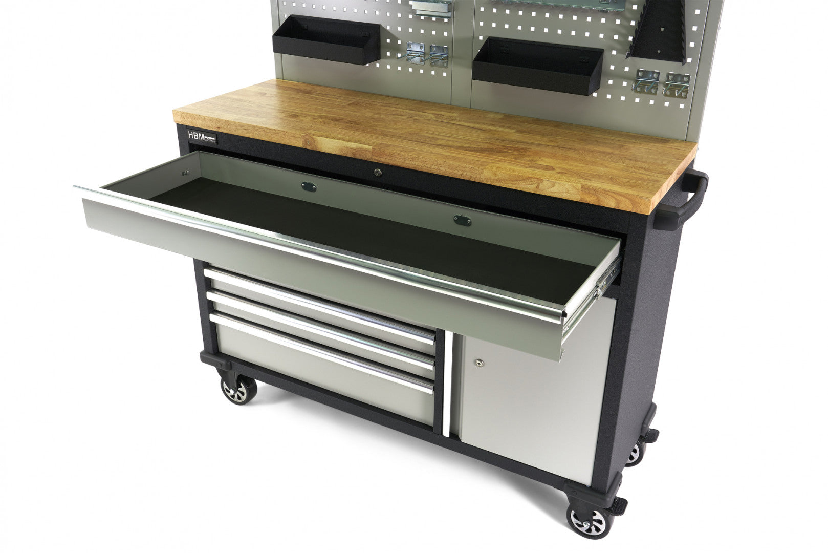 DULAP SCULE METALIC BLAT LEMN MASIV CU PANOU 136 CM HBM