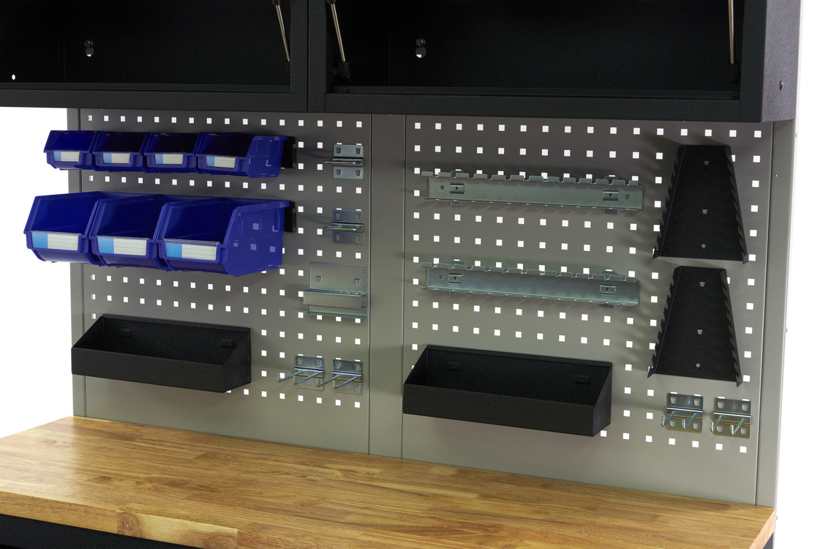 DULAP SCULE METALIC BLAT LEMN MASIV CU PANOU 136 CM HBM