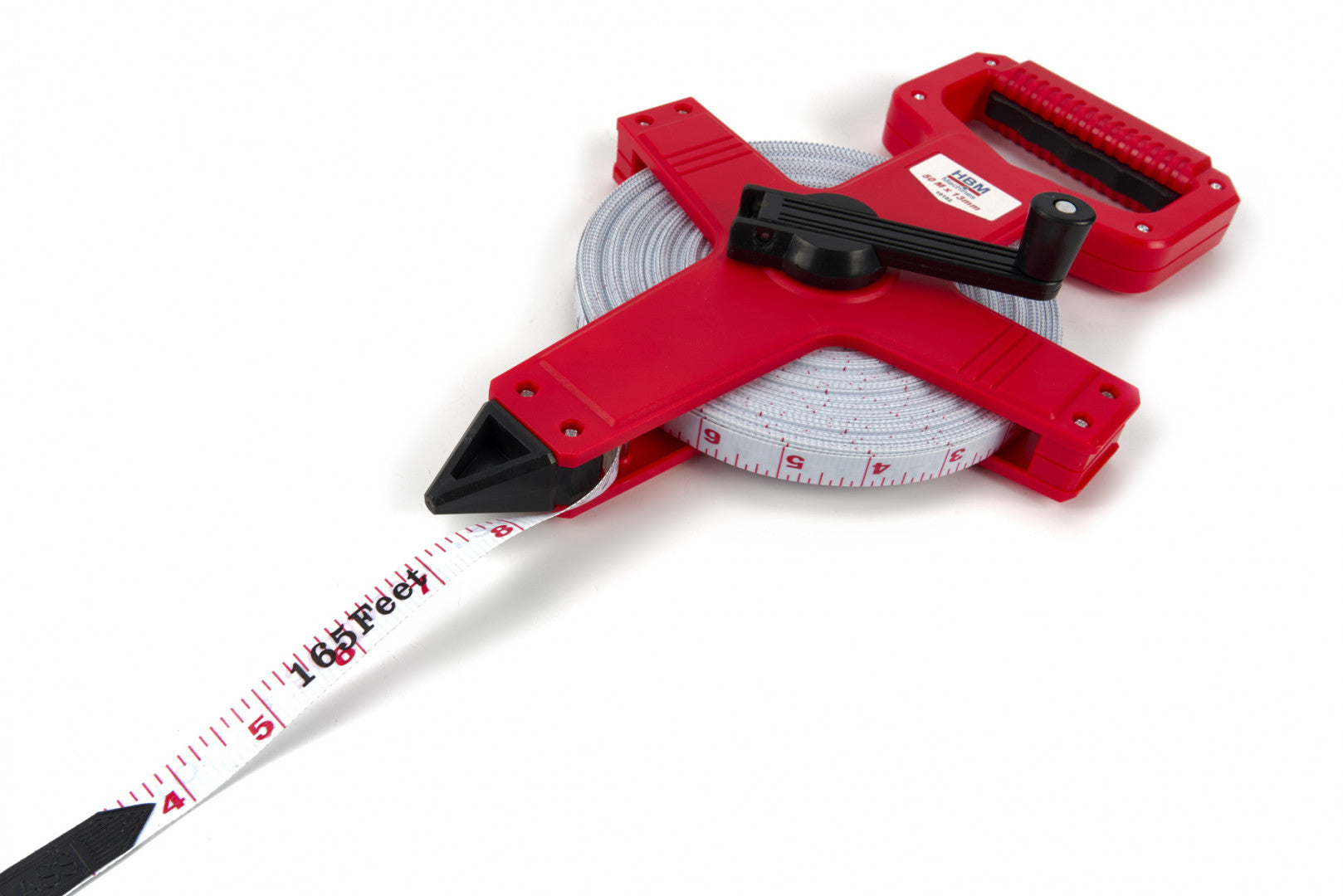 RULETA GEODEZICA CU BANDA DIN FIBRA DE STICLA PENTRU MASURARE TOPOGRAF CU MANER 50 M X 13 MM HBM