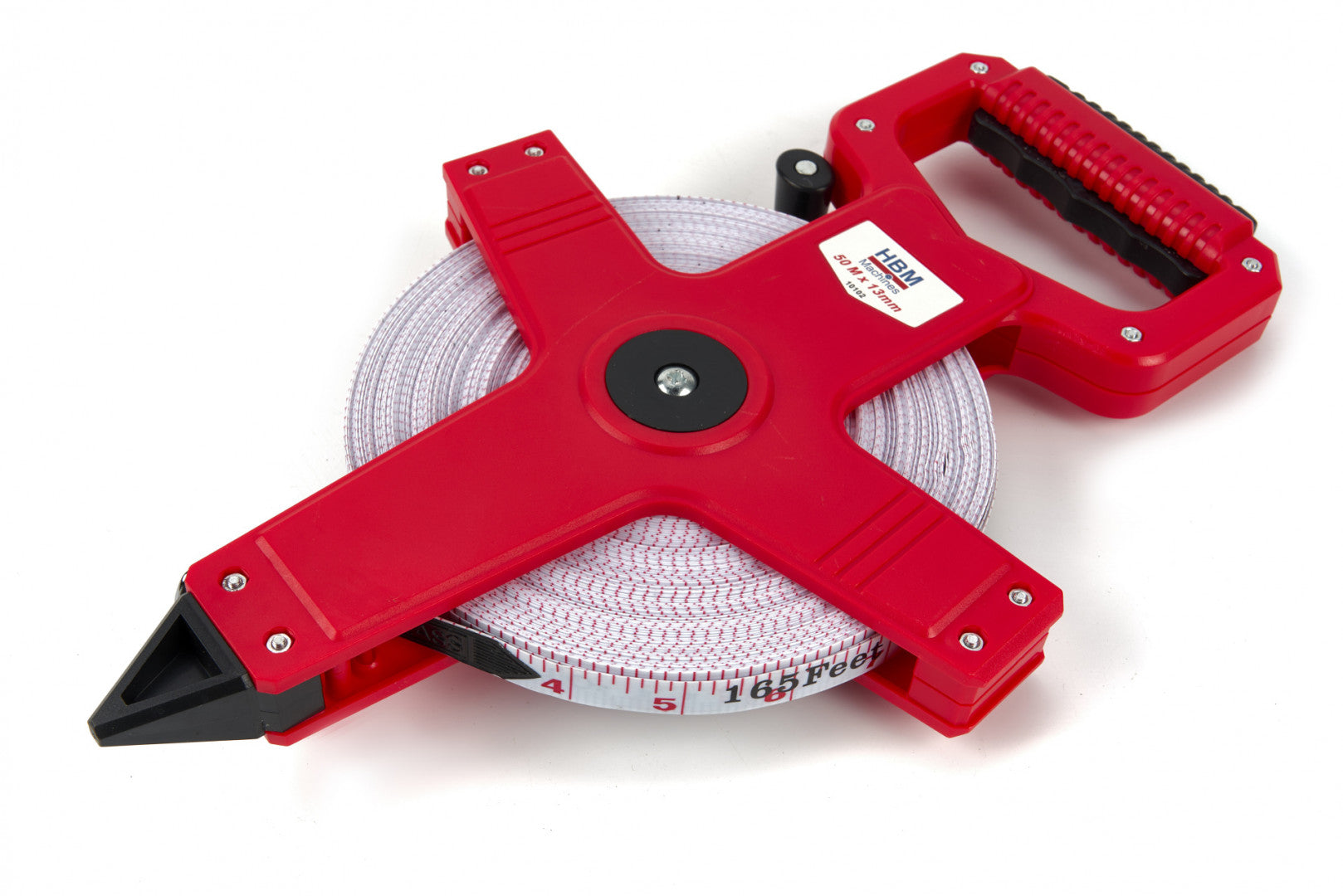 RULETA GEODEZICA CU BANDA DIN FIBRA DE STICLA PENTRU MASURARE TOPOGRAF CU MANER 50 M X 13 MM HBM