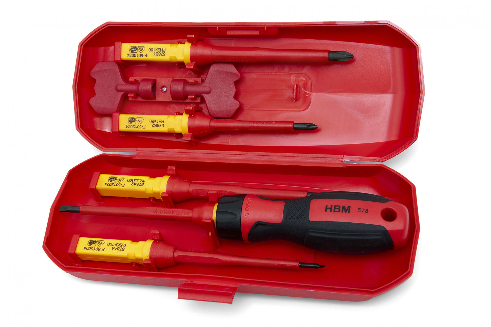 SET 8 SURUBELNITE IZOLATE VDE PENTRU ELECTRICIENI CU CAPETE INTERSCHIMBABILE HBM