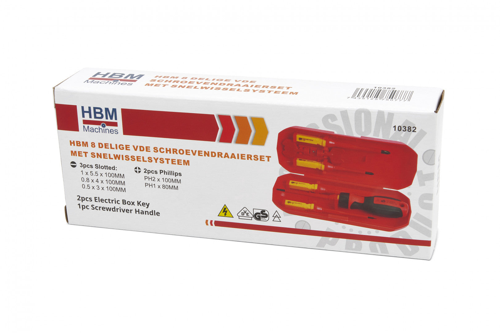 SET 8 SURUBELNITE IZOLATE VDE PENTRU ELECTRICIENI CU CAPETE INTERSCHIMBABILE HBM