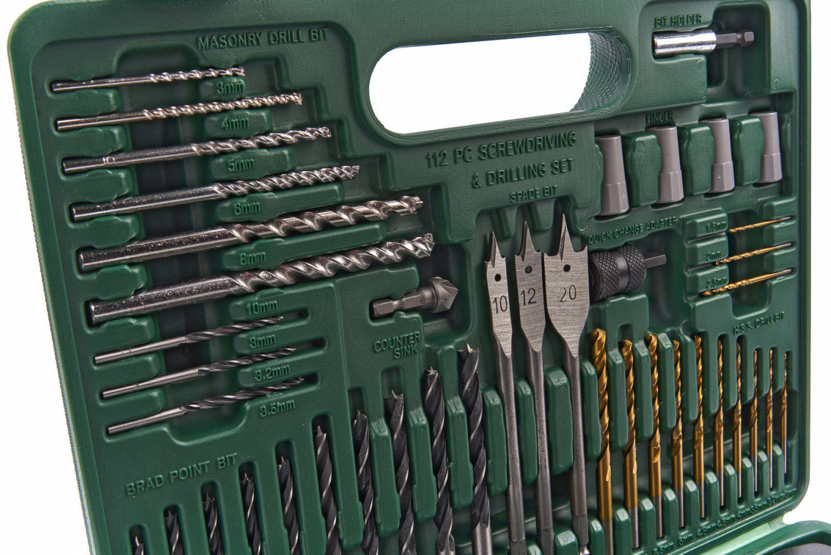 TRUSA BITI BURGHIE CAROTE FREZE HIKOKI PENTRU LEMN METAL ZIDARIE 112 PIESE