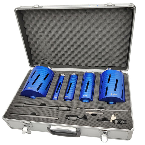 SET CAROTE DIAMANTATE 38 / 52 / 65 / 117 / 127 MM HBM
