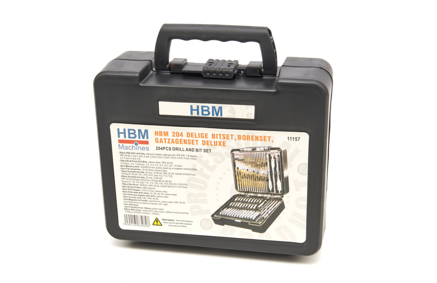 TRUSA BITI - BURGHIE - CAROTE - FREZE -LEMN - METAL - ZIDARIE - 204 PIESE HBM