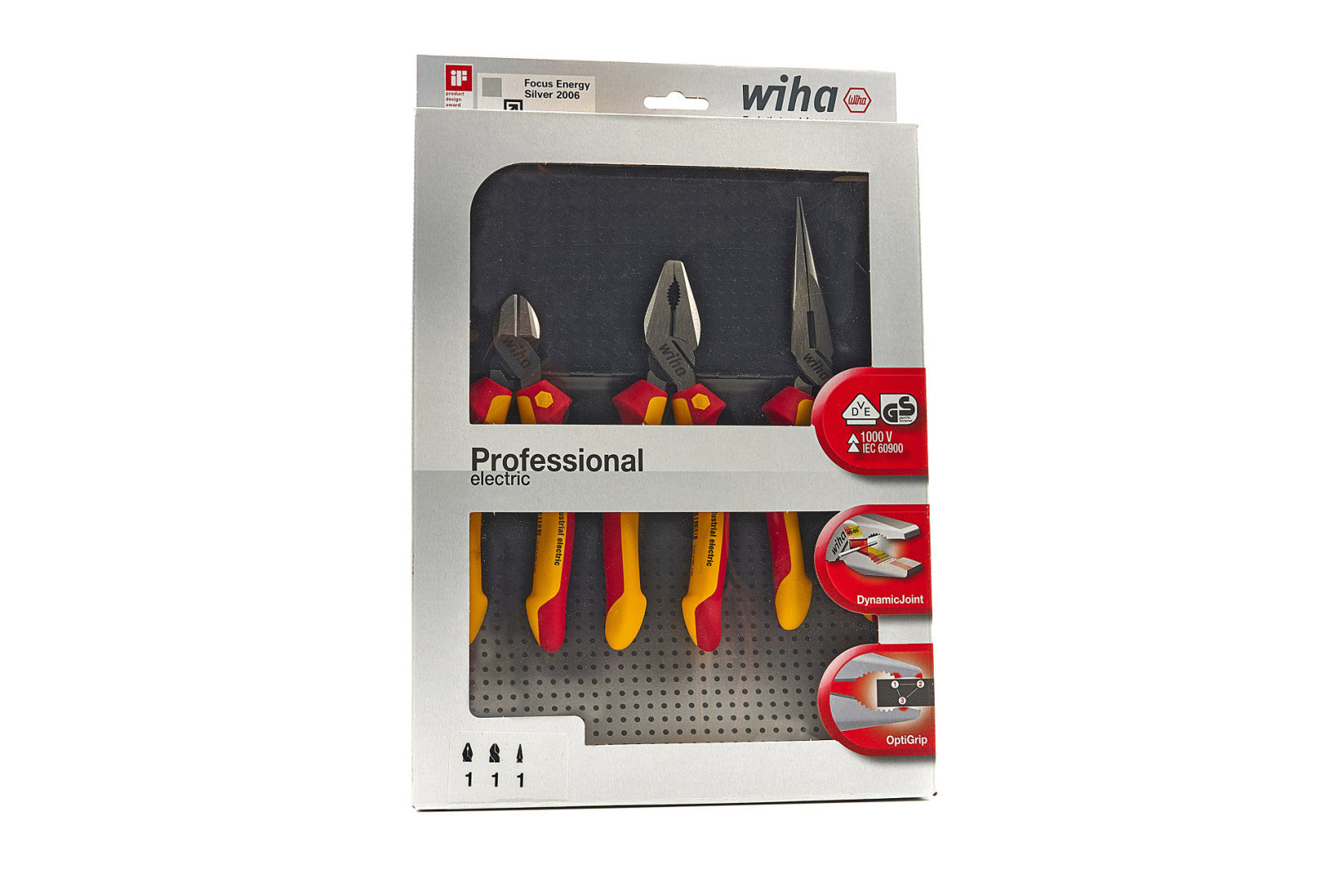 SET 3 CLESTI IZOLATE CU PROTECTIE PENTRU ELECTRICIENI VDE WIHA