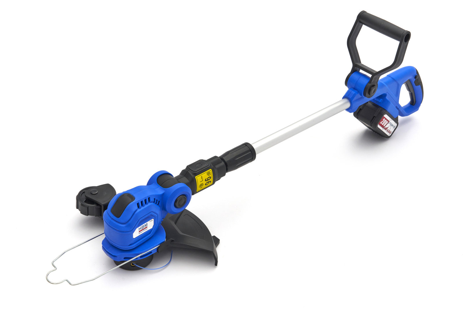 SET TRIMMER DE TUNS IARBA GAZON SI TRIMMER DE TAIAT GARD VIU CU 2 ACUMULATORI 20V 4.0Ah HBM