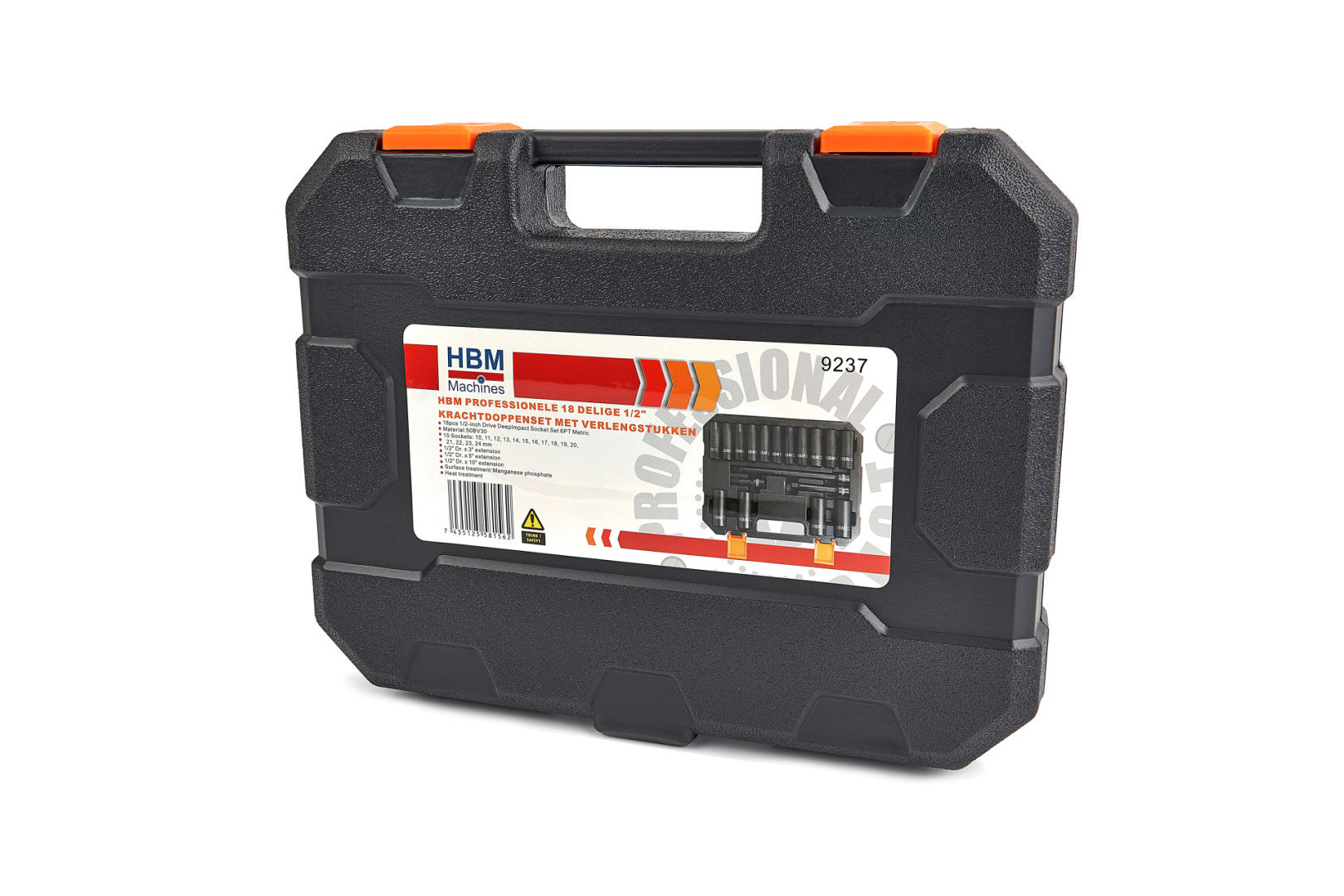 TRUSA TUBULARE SI PRELUNGITOARE DE IMPACT 1/2 18 PIESE 10-24MM HBM MACHINES OLANDA