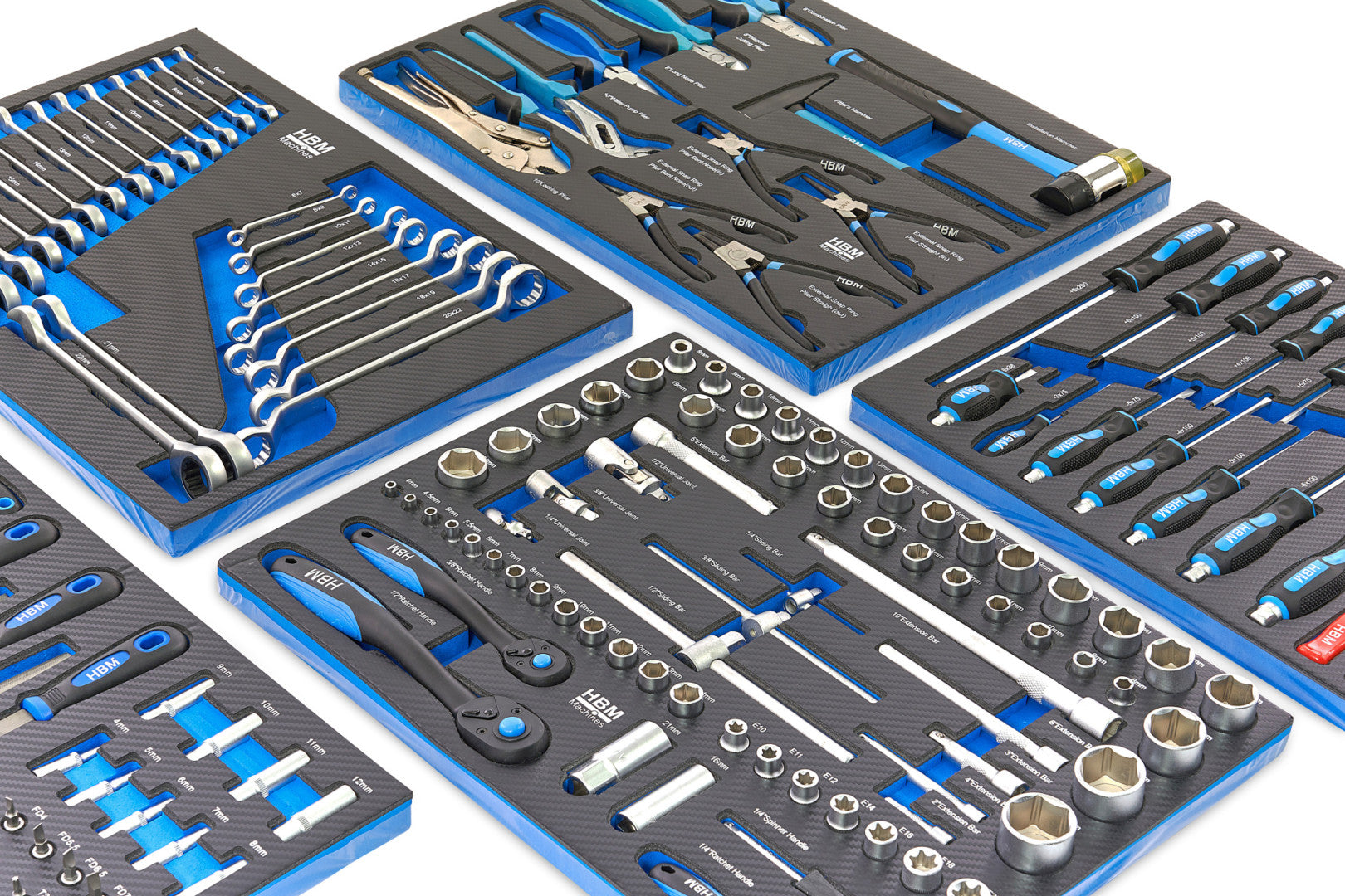 DULAP SCULE PROFESIONAL HBM CU 7 SERTARE, 196 PIESE, 5 MODULE – PREMIUM, OLANDA