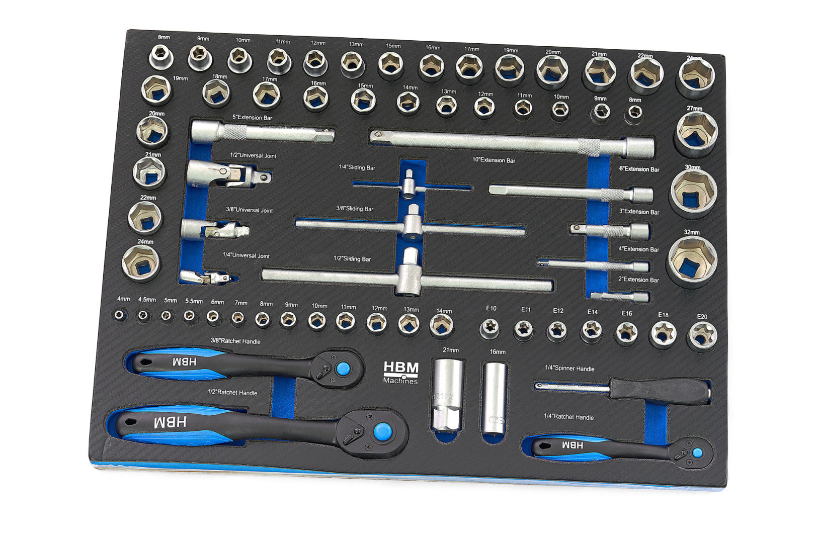 DULAP SCULE PROFESIONAL HBM CU 7 SERTARE, 196 PIESE, 5 MODULE – PREMIUM, OLANDA