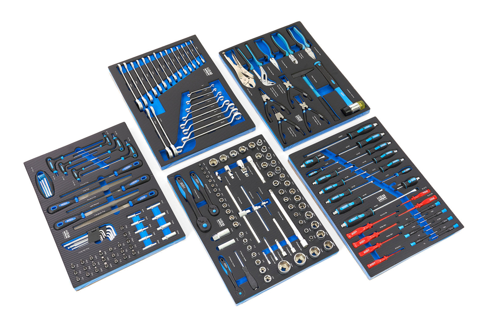 DULAP SCULE PROFESIONAL HBM CU 7 SERTARE, 196 PIESE, 5 MODULE – PREMIUM, OLANDA