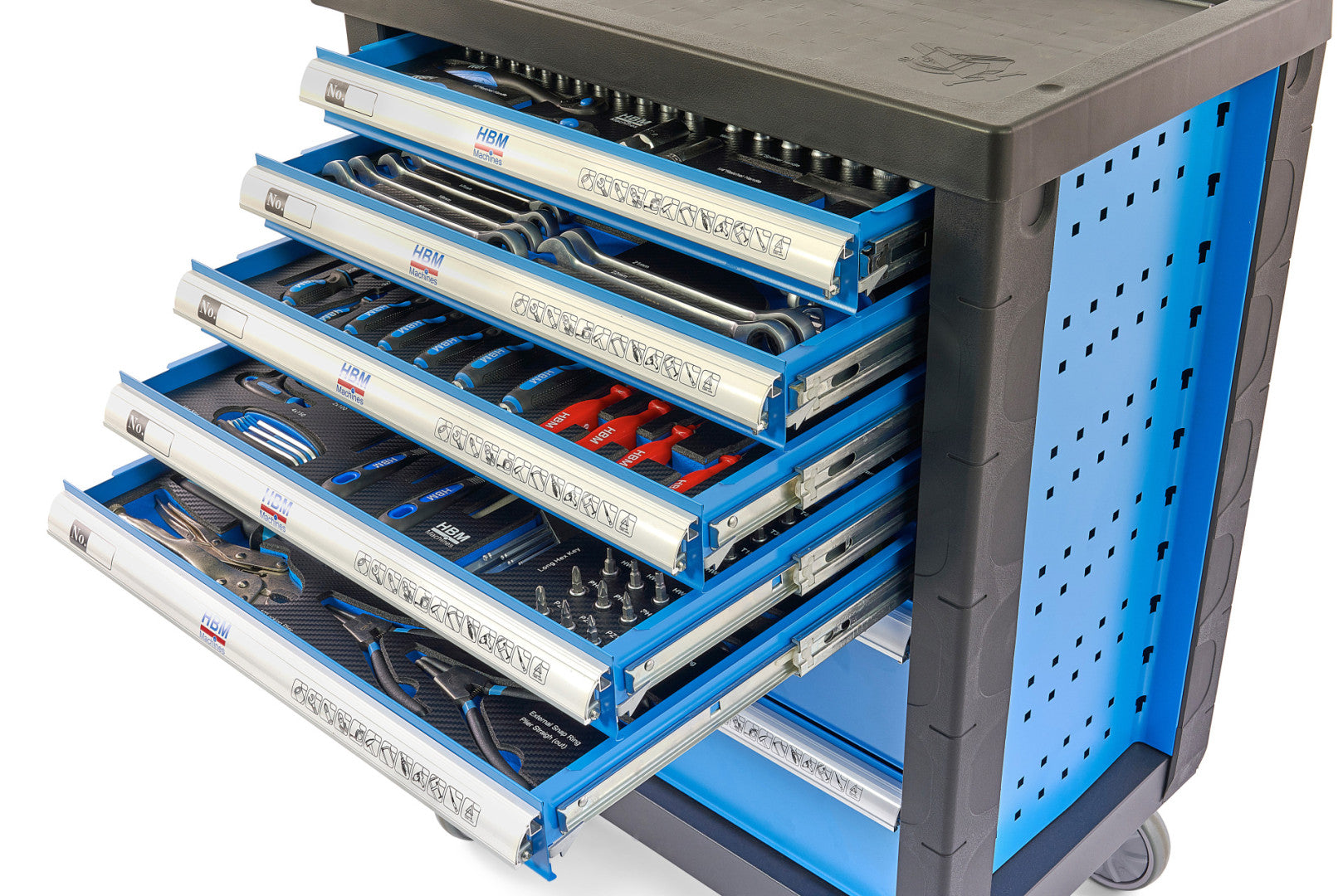 DULAP SCULE PROFESIONAL HBM CU 7 SERTARE, 196 PIESE, 5 MODULE – PREMIUM, OLANDA