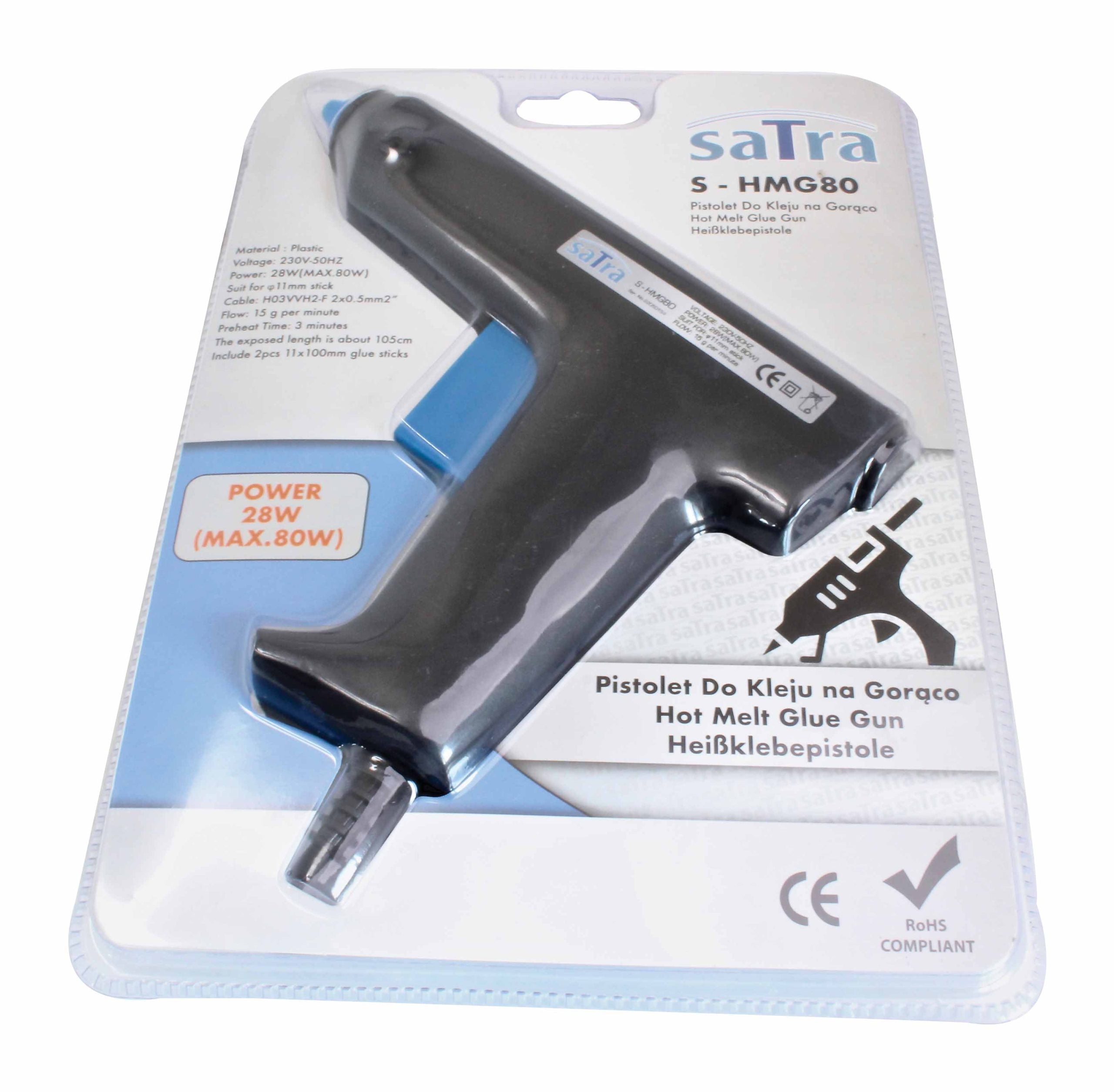 PISTOL DE LIPIT CU SILICON, BACHETE TERMOADEZIVE LA CALD SATRA 80W