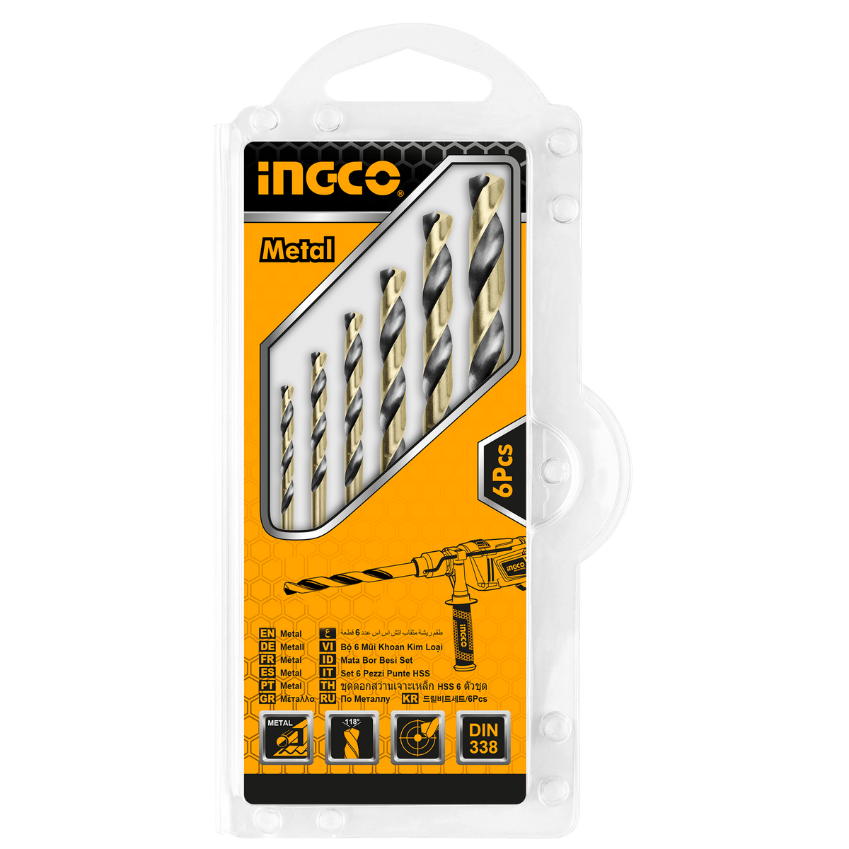 SET 6 BURGHIE HSS 2-8MM X 49-117MM INGCO