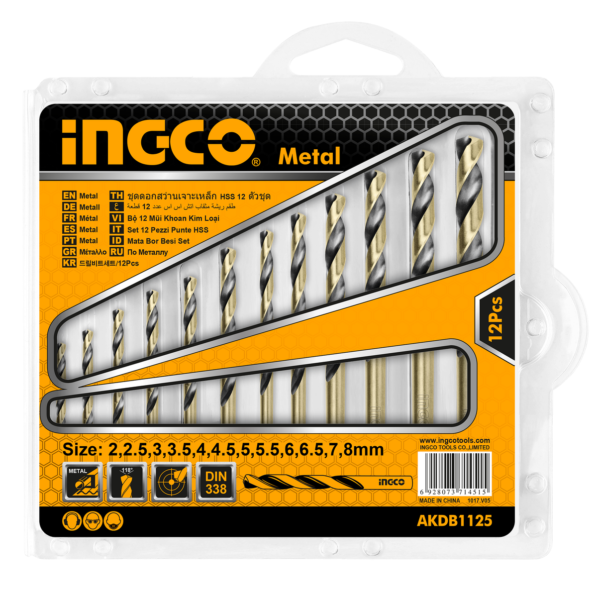 SET 12 BURGHIE METAL HSS 2-8MM INGCO