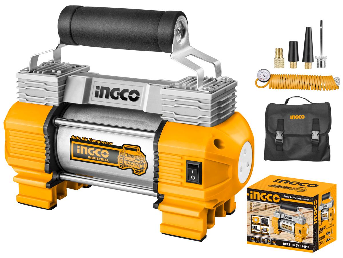 COMPRESOR ELECTRIC AUTO PORTABIL CU 2 CILINDRII CU ALIMENTARE 12V INGCO