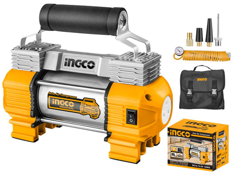 COMPRESOR ELECTRIC AUTO PORTABIL CU 2 CILINDRII CU ALIMENTARE 12V INGCO