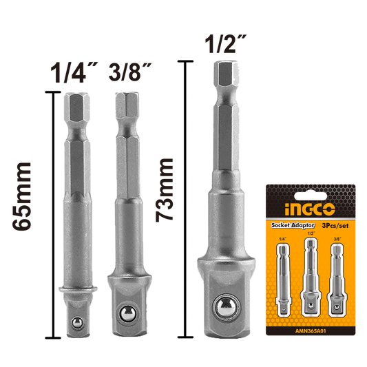 SET ADAPTOARE MAGNETICE PENTRU CAPETE TUBULARE 1/4 3/8 1/2 INGCO