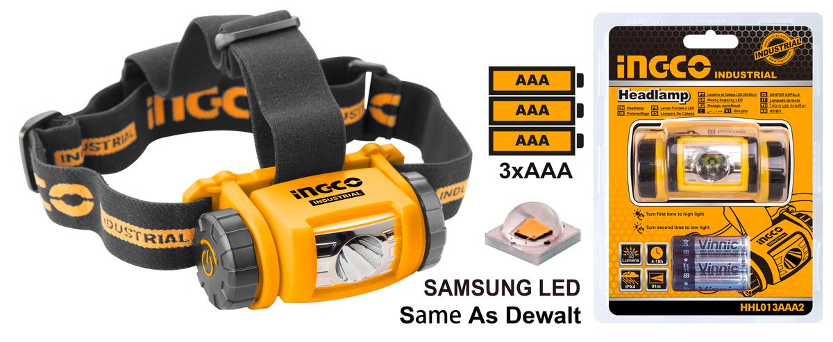LANTERNA FRONTALA LAMPA DE CAP IPX4 200LM INGCO