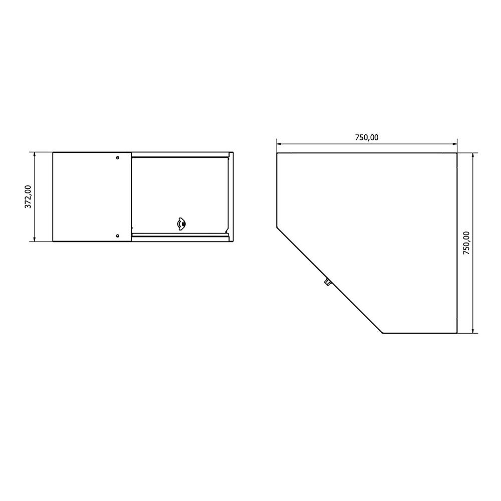 DULAP CORP SUSPENDAT PE COLT DE PERETE PENTRU ATELIER SERVICE 75 X 75 X 37 CM