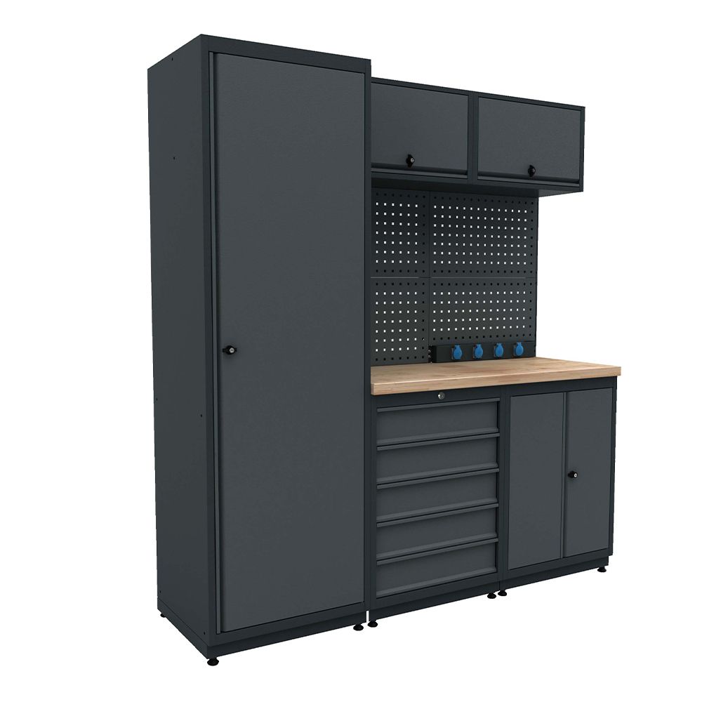 BANC DE LUCRU - MOBILIER METALIC MODULAR PENTRU ATELIER 1.86M MODEL 2