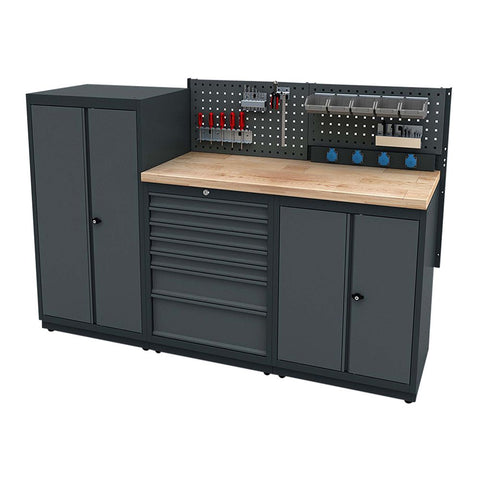 BANC DE LUCRU - SET MOBILIER METALIC MODULAR PENTRU ATELIER 1.88M MODEL B