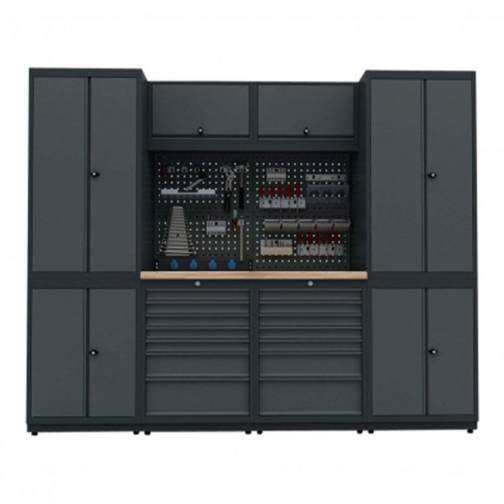 BANC DE LUCRU - SET MOBILIER METALIC MODULAR PENTRU ATELIER 2.48M MODEL C