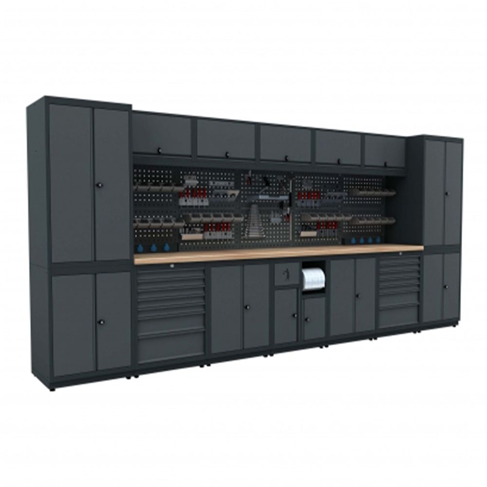 BANC DE LUCRU - SET MOBILIER METALIC MODULAR PENTRU ATELIER 4.34M MODEL I