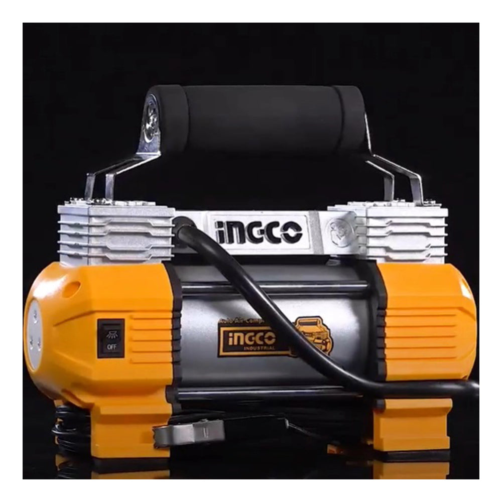 COMPRESOR ELECTRIC AUTO PORTABIL CU 2 CILINDRII CU ALIMENTARE 12V INGCO