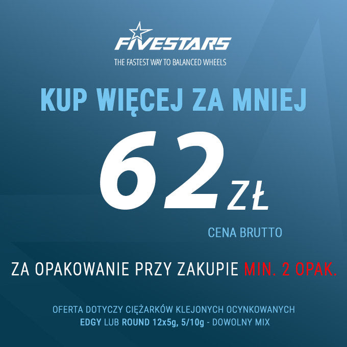 Cutie contragreutati autoadezive 5/10g FIVESTARS – 100 fasii x 8 bucati, otel galvanizat, 6kg pentru echilibrare roti