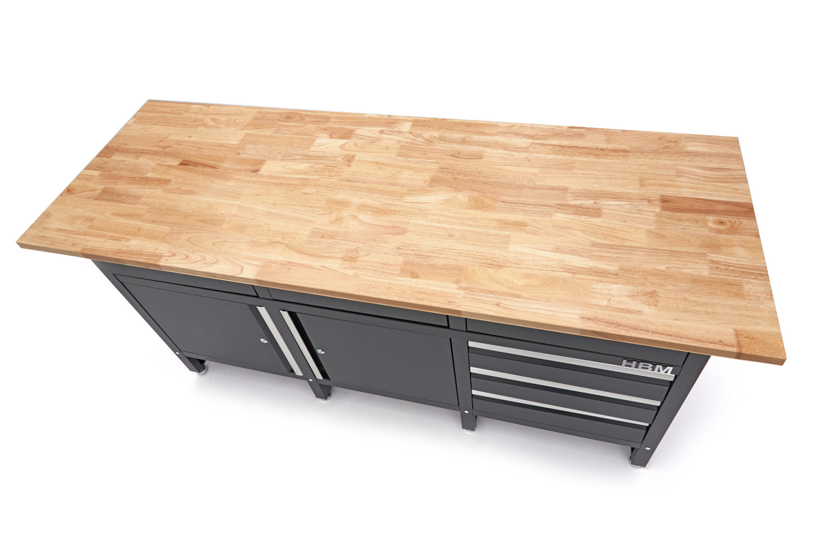 Dulap de scule profesional cu banc de lucru blat lemn masiv 171cm 2 usi si 6 sertare HBM MACHINES OLANDA