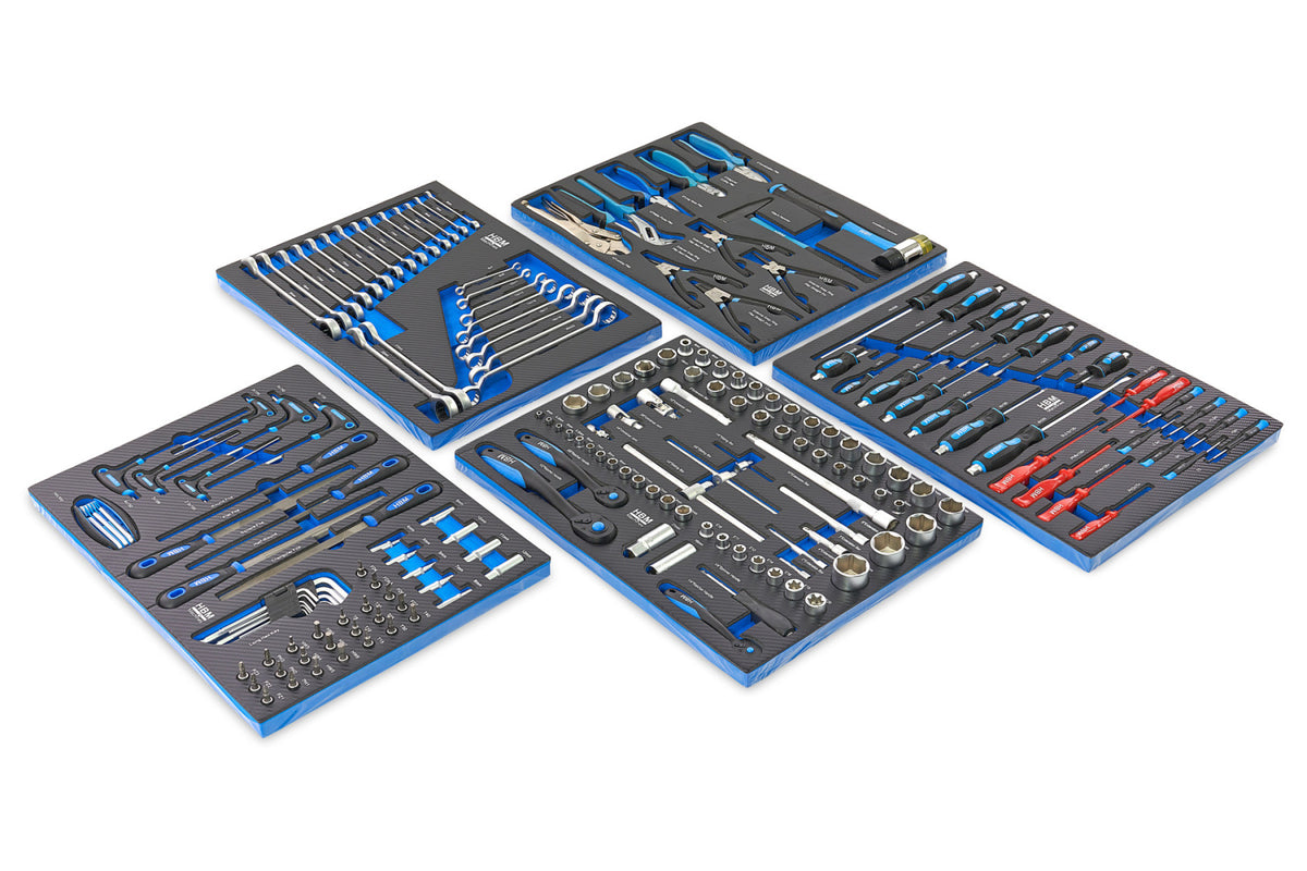 Dulap scule profesional HBM cu 7 sertare, 196 piese, 5 module – premium, OLANDA