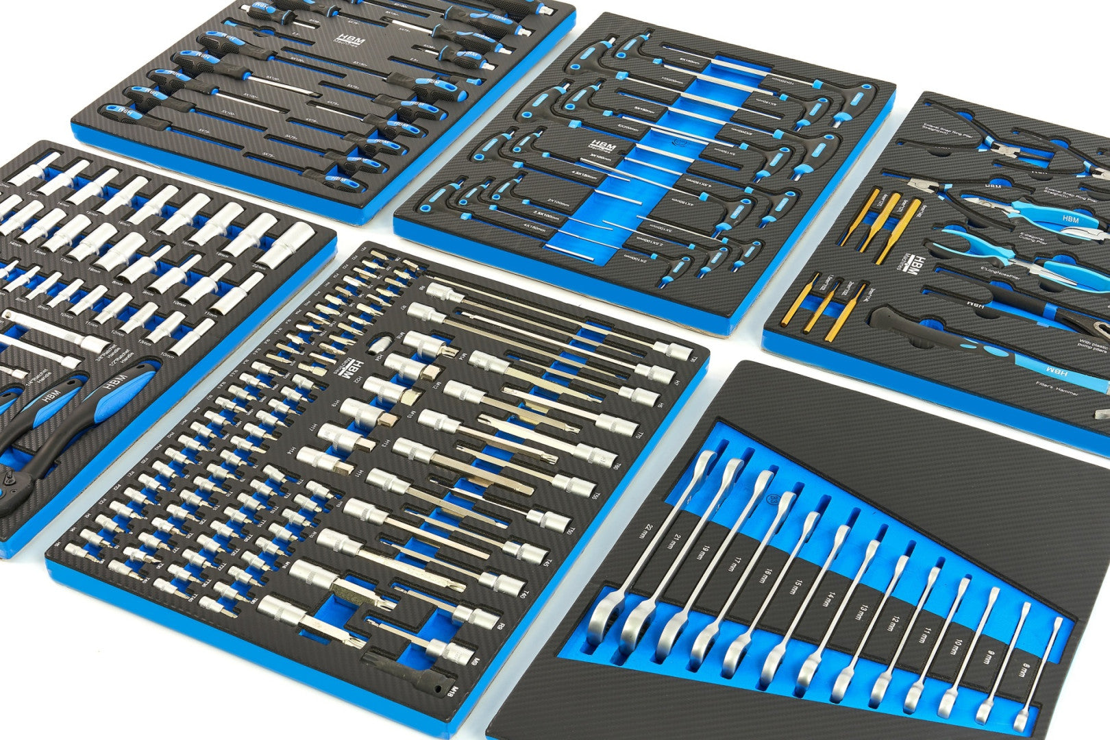 Dulap scule profesional HBM cu 7 sertare, 245 piese, 6 module carbon – OLANDA, premium