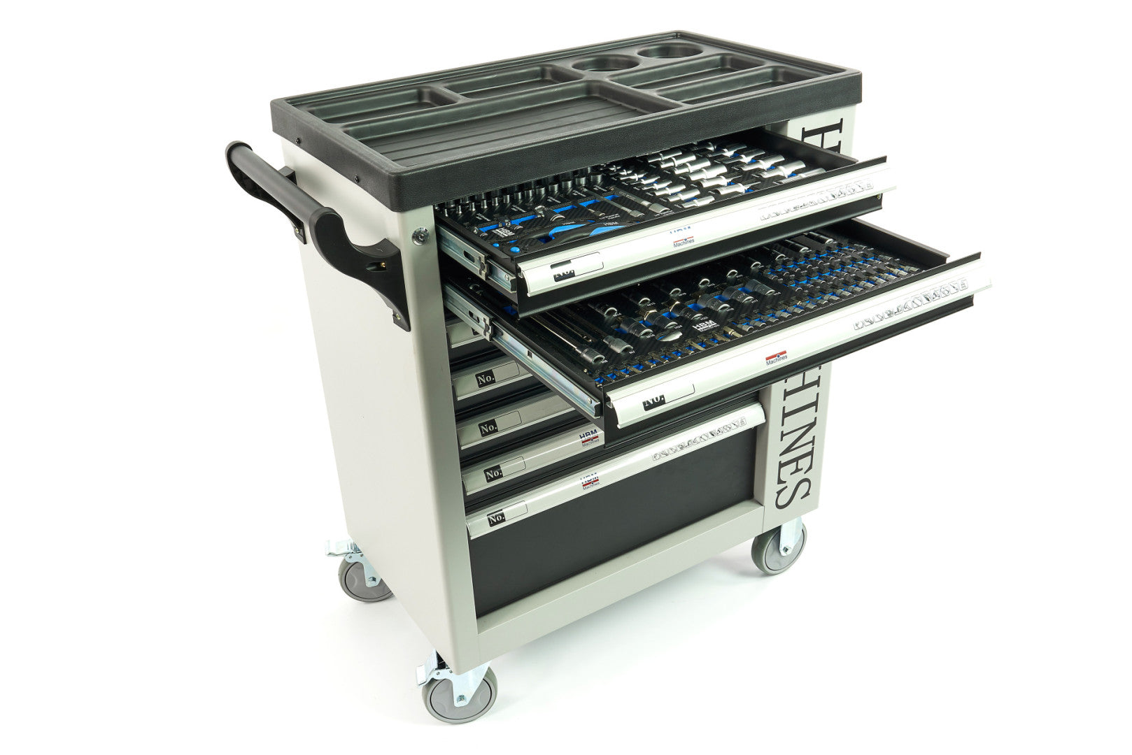 Dulap scule profesional HBM cu 7 sertare, 262 piese, 7 module carbon – premium, OLANDA