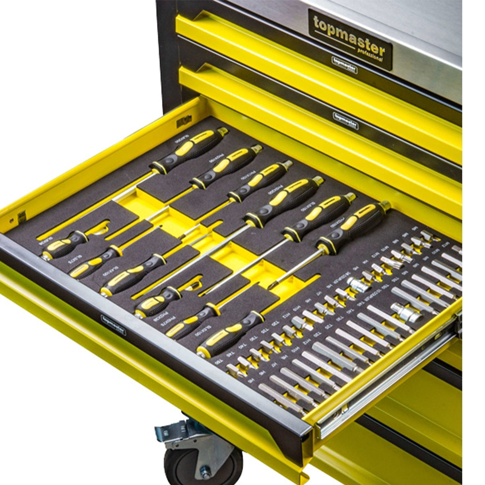Dulap scule TOPMASTER cu 7 sertare, 182 piese, 4 module
