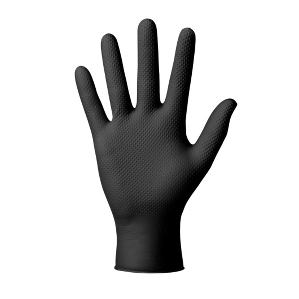 Manusi de nitril premium MERCATOR gogrip culoare neagra, marimea l, set de 50buc
