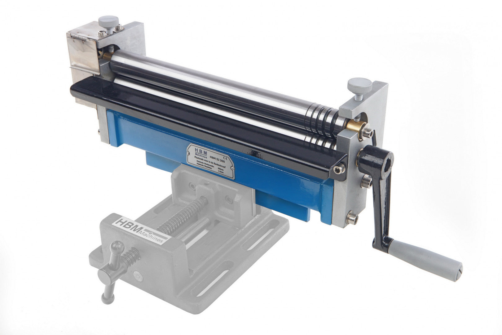 Masina de roluit tabla manuala 2.5 x 300 mm cu prindere in menghina HBM model 1