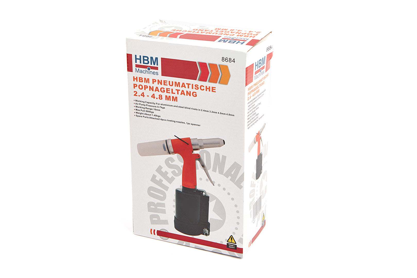 Pistol pneumatic de nituit 2.4 - 4.8 mm HBM
