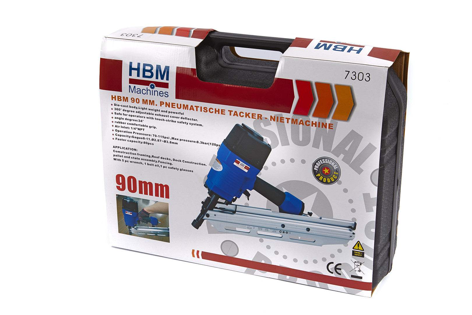 Pistol pneumatic pentru cuie HBM 90mm
