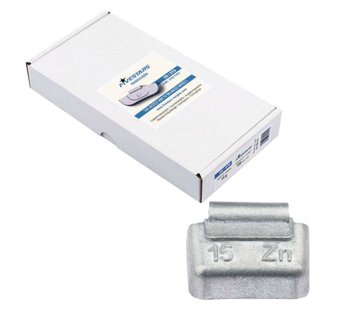 CUTIE CONTRA-GREUTATI PENTRU JANTE DE TABLA 15 GRAME - 100 BUC - ZN 1.55 KG